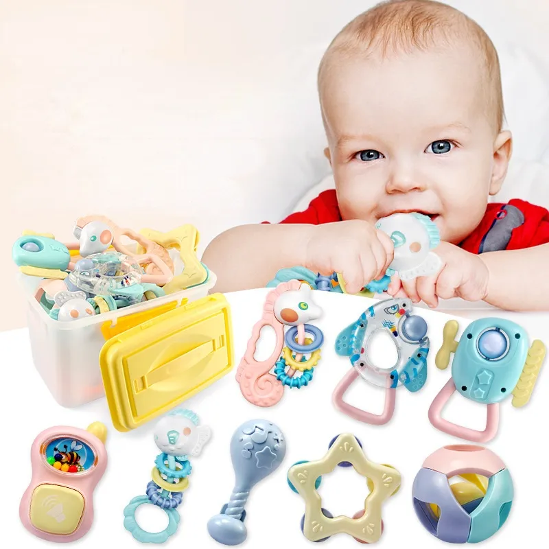 0-12 Months Baby Teether Seahorse Plane Shark Rattle, High Temperature Boiled Water