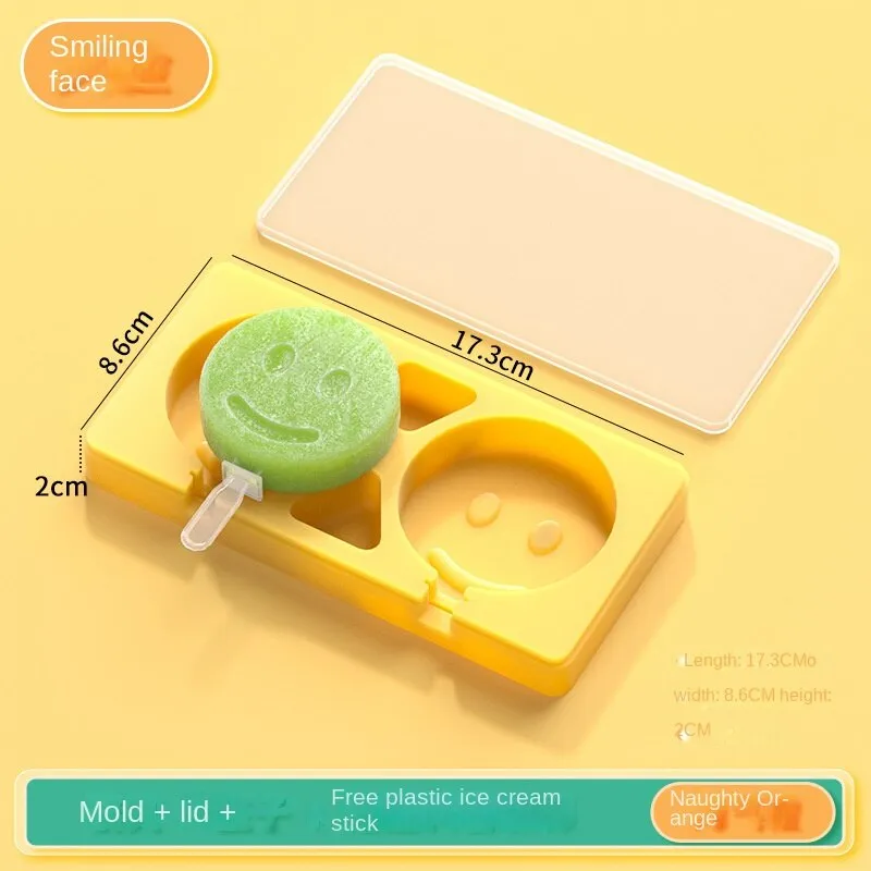 2 Color with Lid Ice Cream Silicone Mold Classic DIY Making Ice-Cream Mould