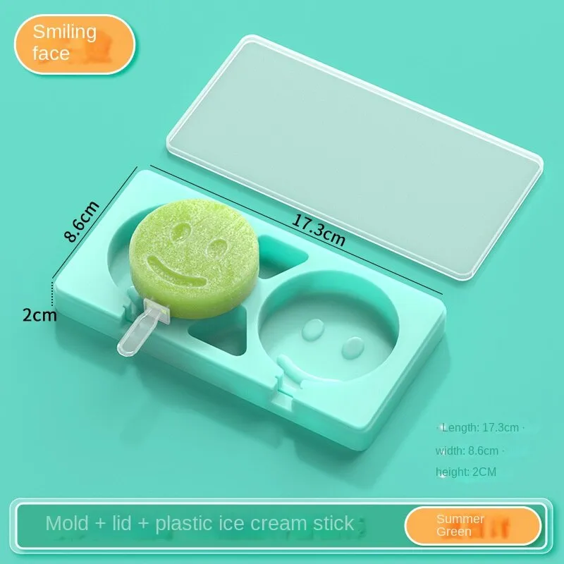 2 Color with Lid Ice Cream Silicone Mold Classic DIY Making Ice-Cream Mould