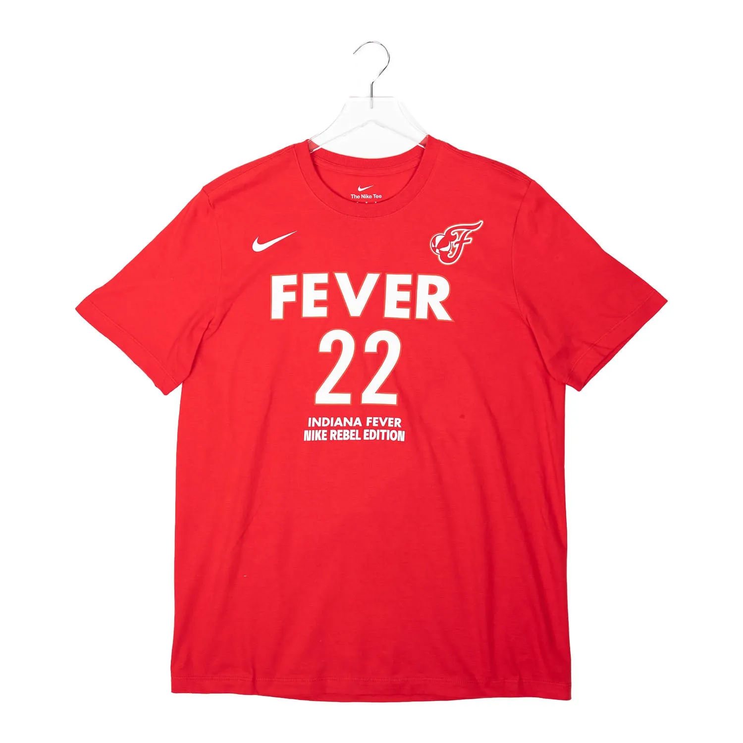 Adult Indiana Fever #22 Caitlin Clark Rebel Name and Number T-shirt in Red by Nike