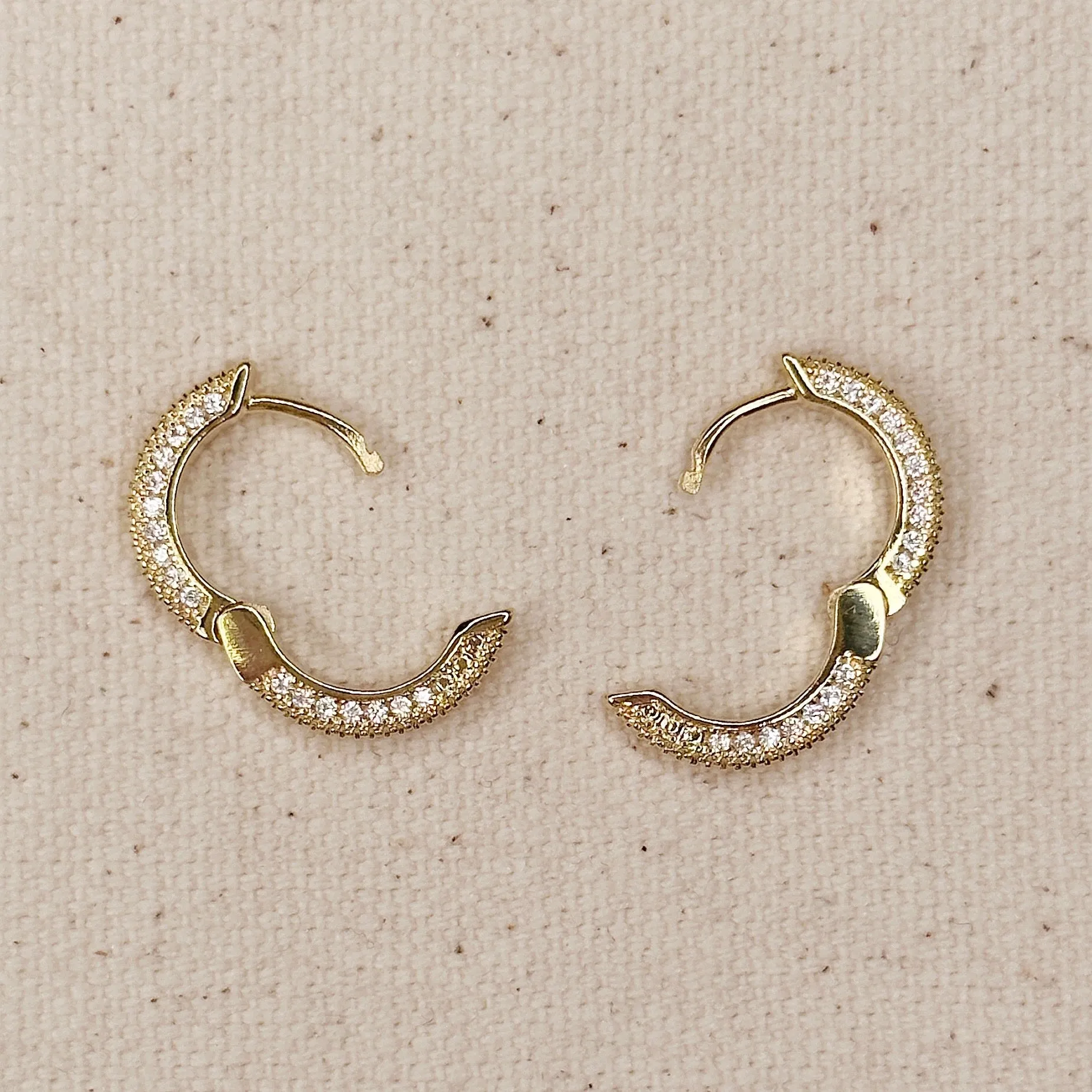 All Around CZ Clicker Hoop Earrings