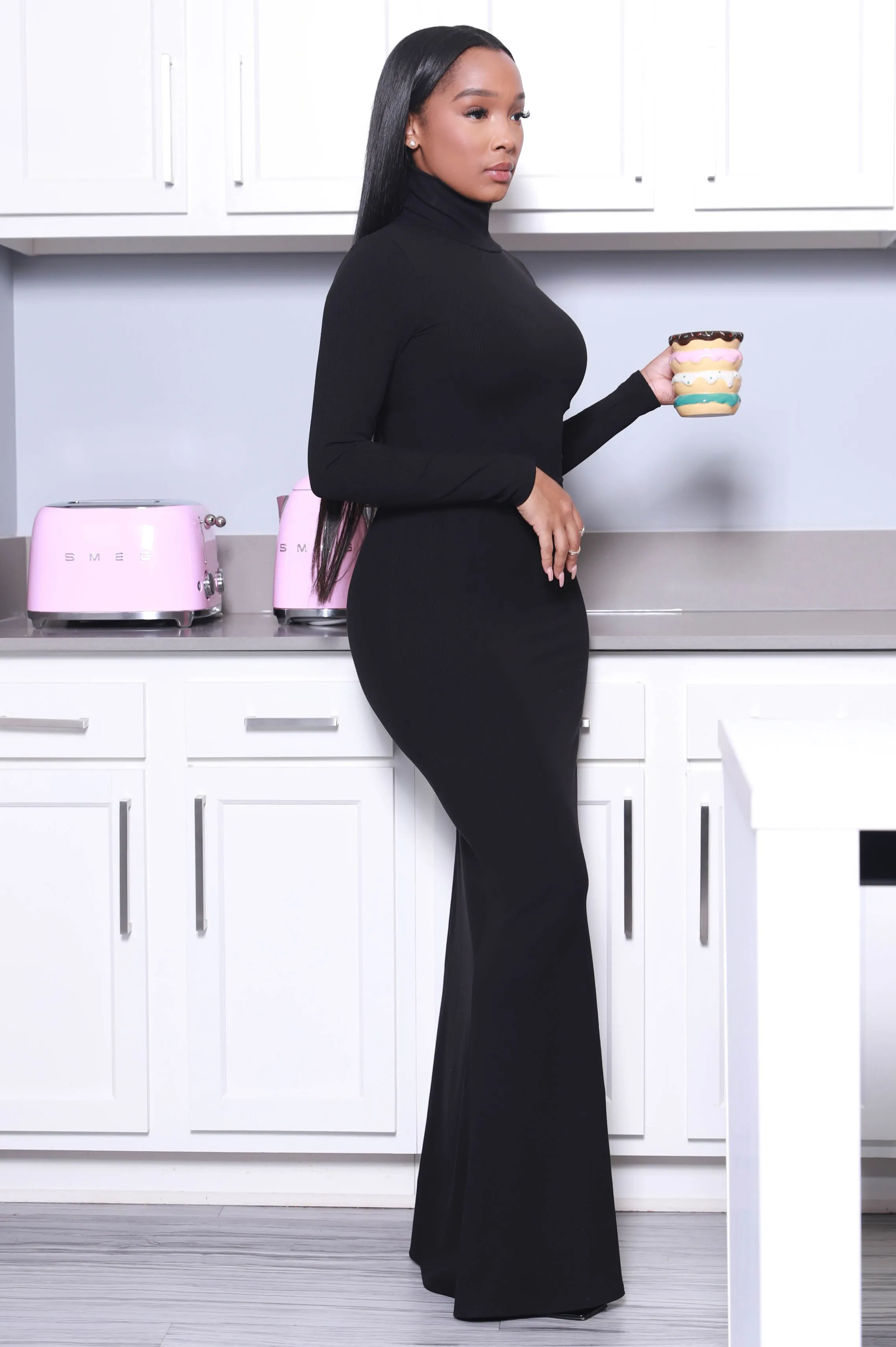 Always You Cellulite Deleter Ribbed Maxi Dress - Black