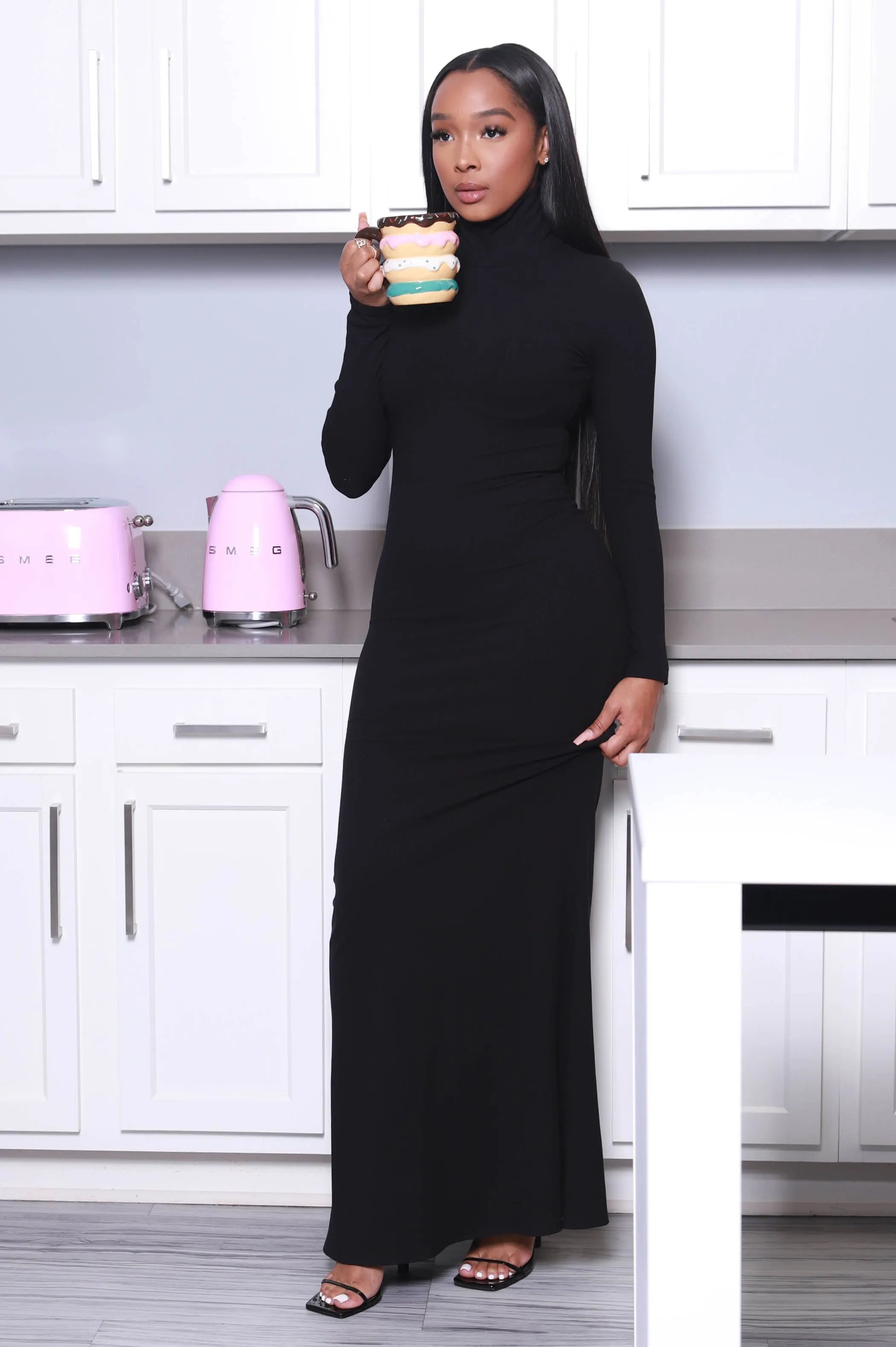 Always You Cellulite Deleter Ribbed Maxi Dress - Black