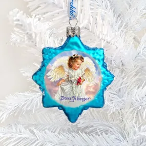 Angel with Cardinal Mercury Glass Ornament by D. Gelsinger - Nativity Holiday Décor - 778115-DG