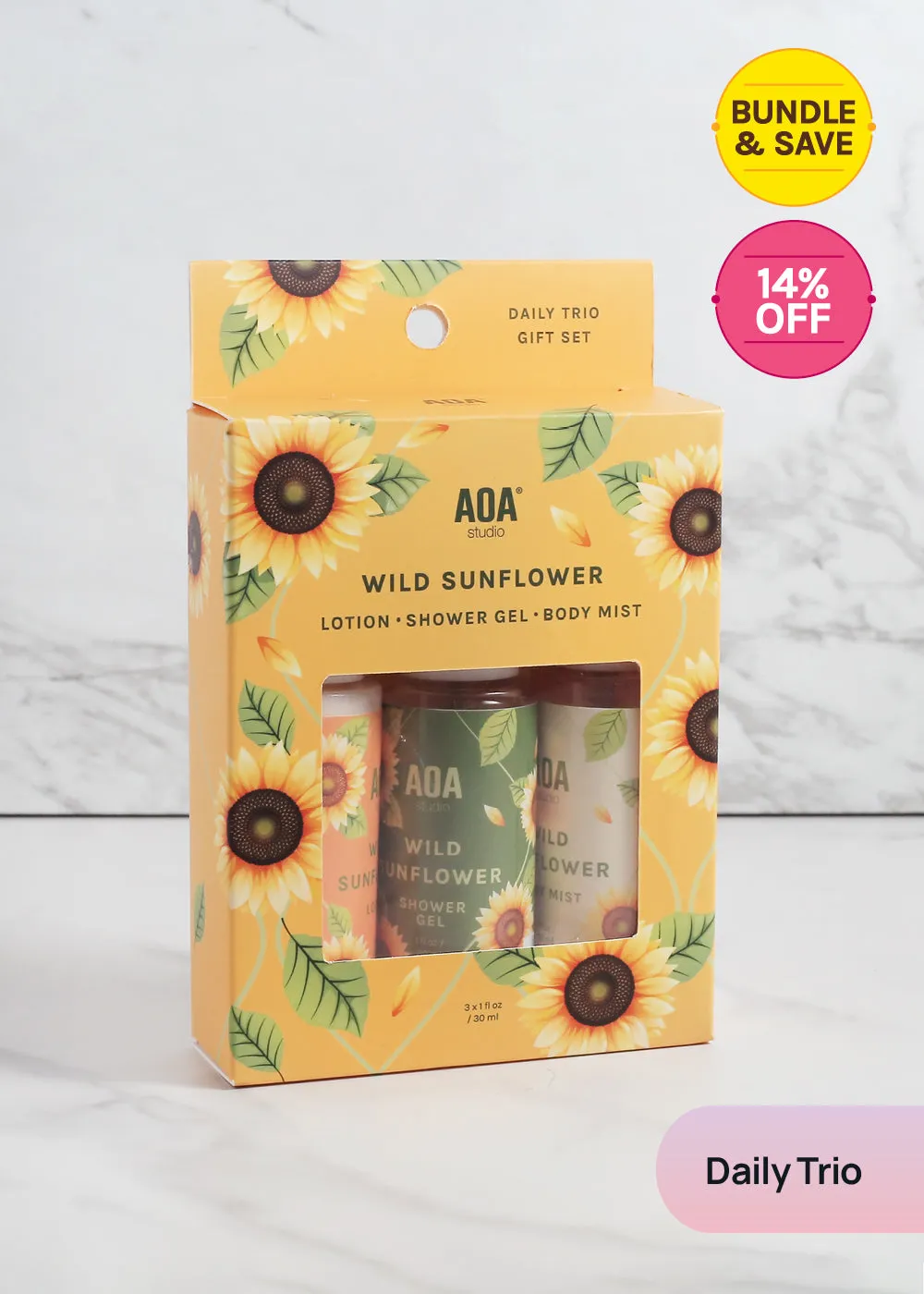 AOA Lotion, Shower Gel & Body Mist - Wild Sunflower