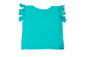 Baby Girl Fringe Cowboy Girls Shirt | Aqua