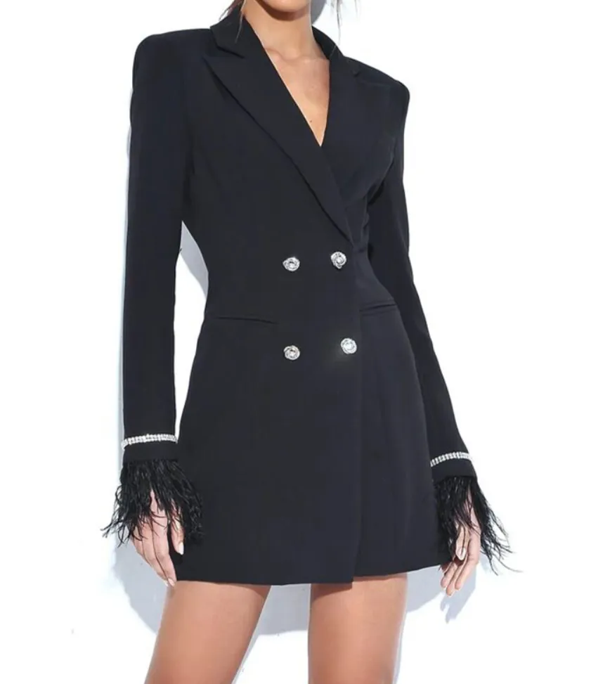 BATIA Blazer Dress with Feathers Bodycon