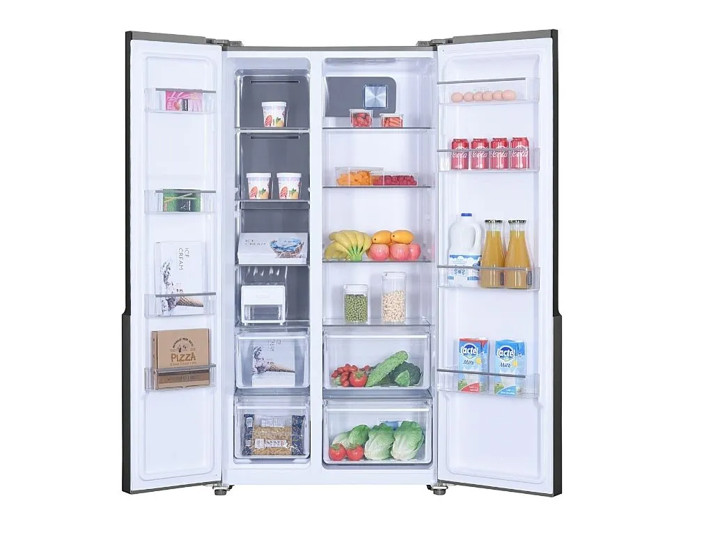 Beko 563L Double Door Fridge (Glass Black)