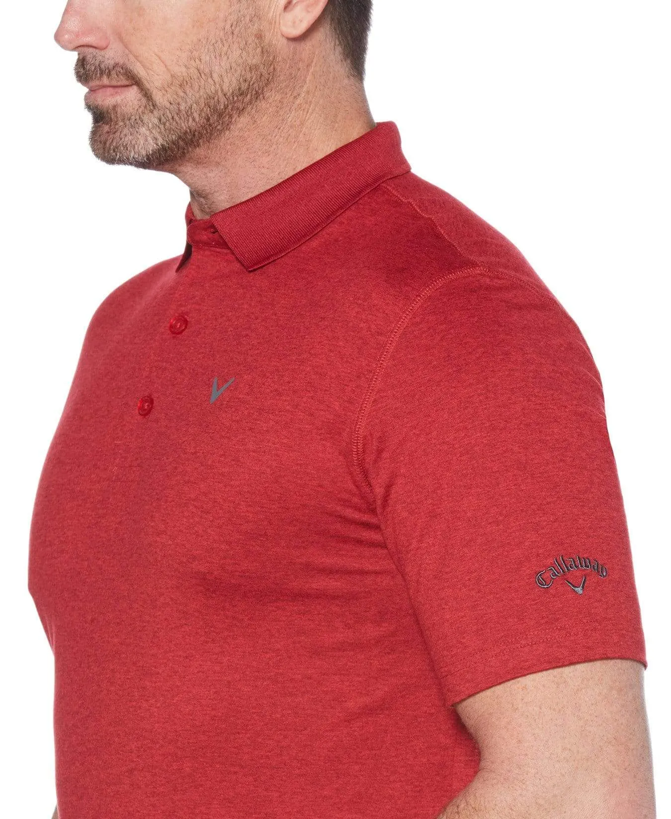 Big & Tall Cooling Heathered Polo With Chevron