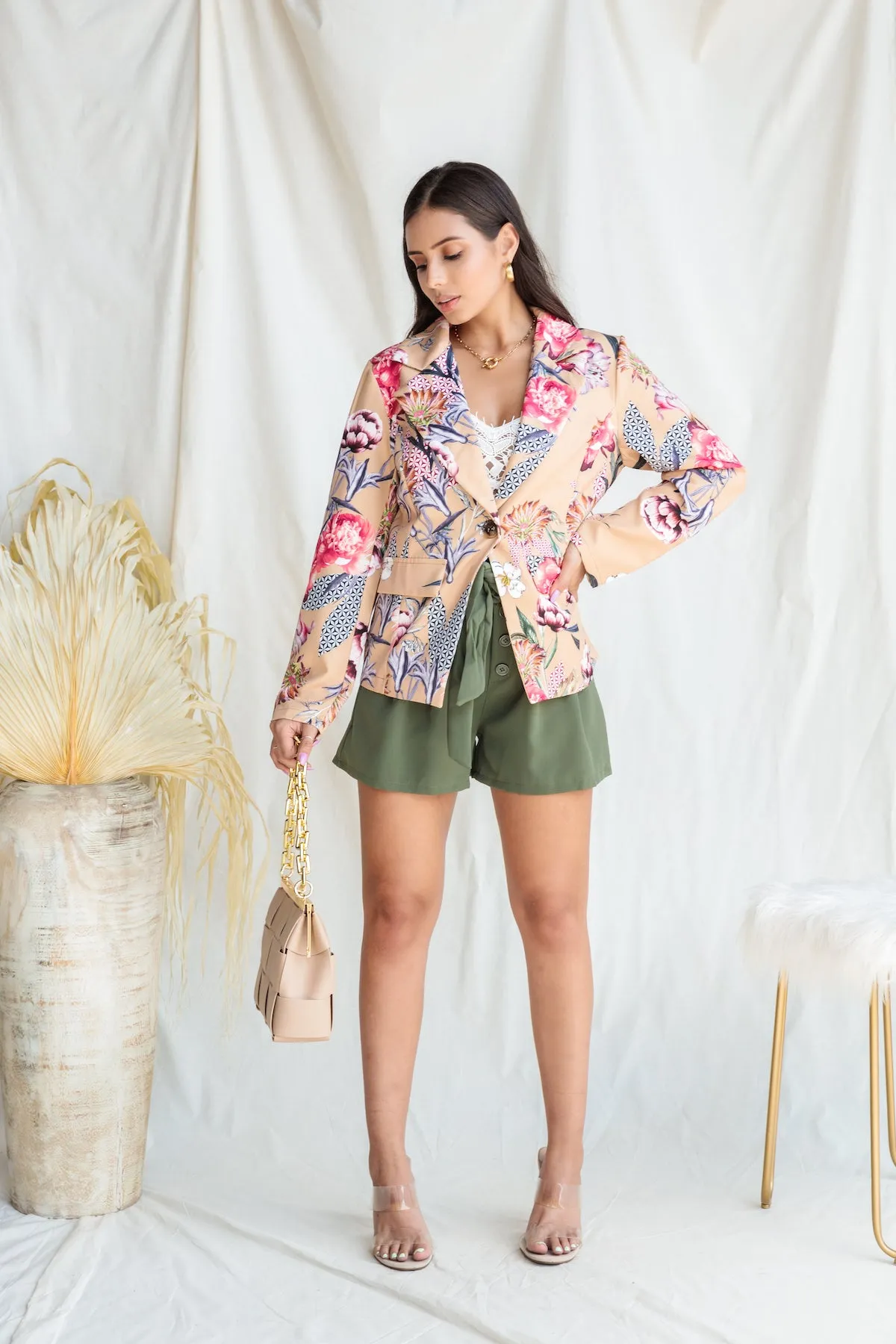 BIG FLOWERS PRINT BLAZER