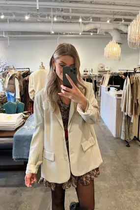 BIJOU VEGAN LEATHER BLAZER