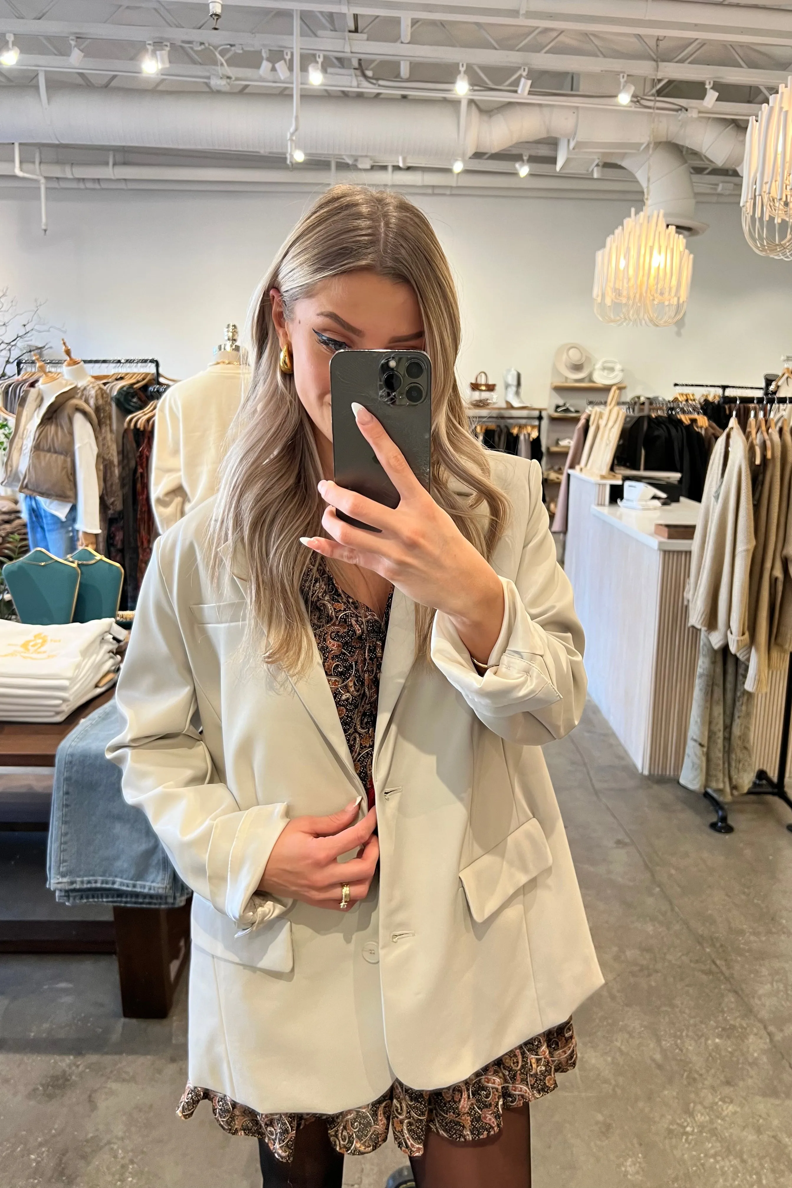 BIJOU VEGAN LEATHER BLAZER