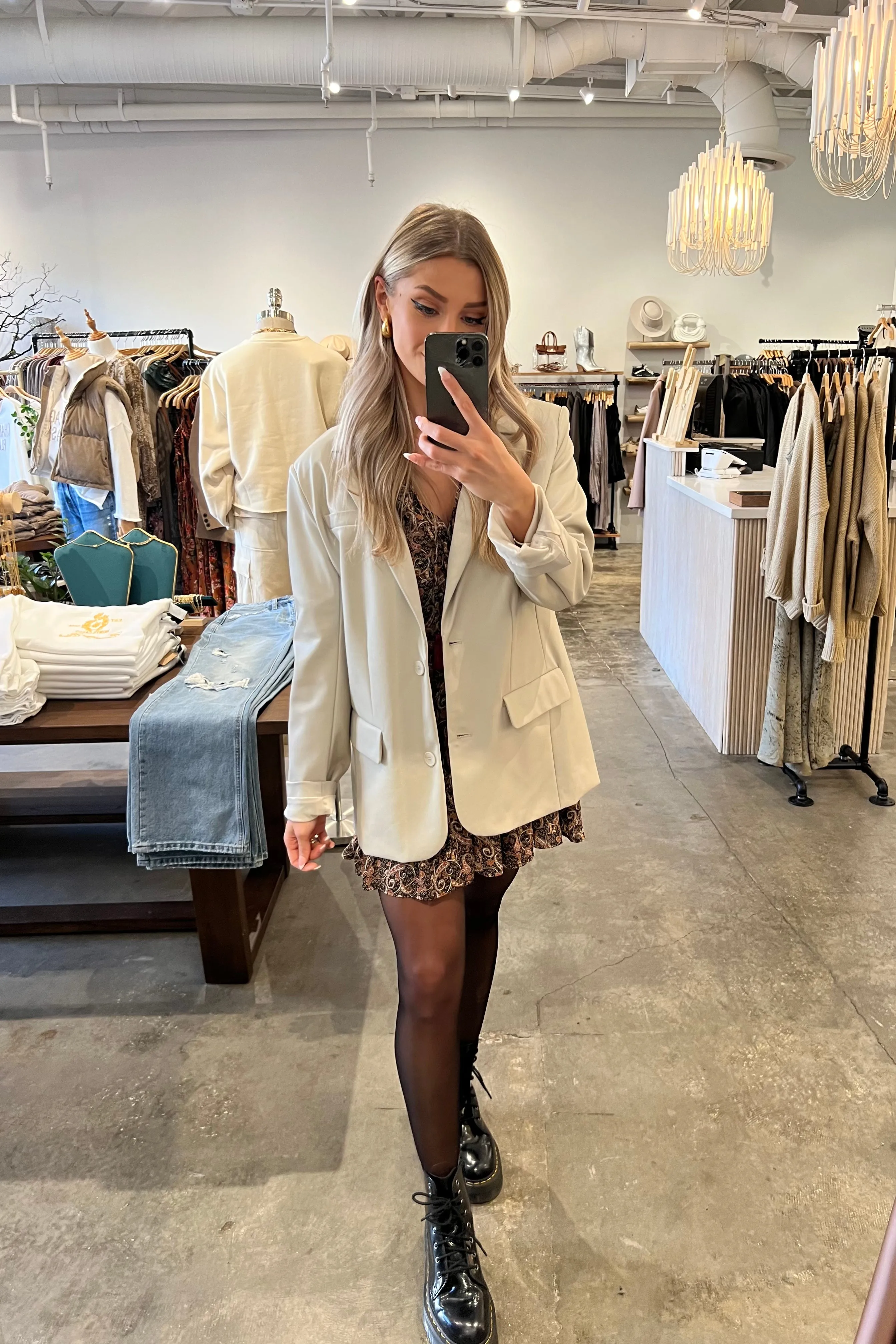 BIJOU VEGAN LEATHER BLAZER