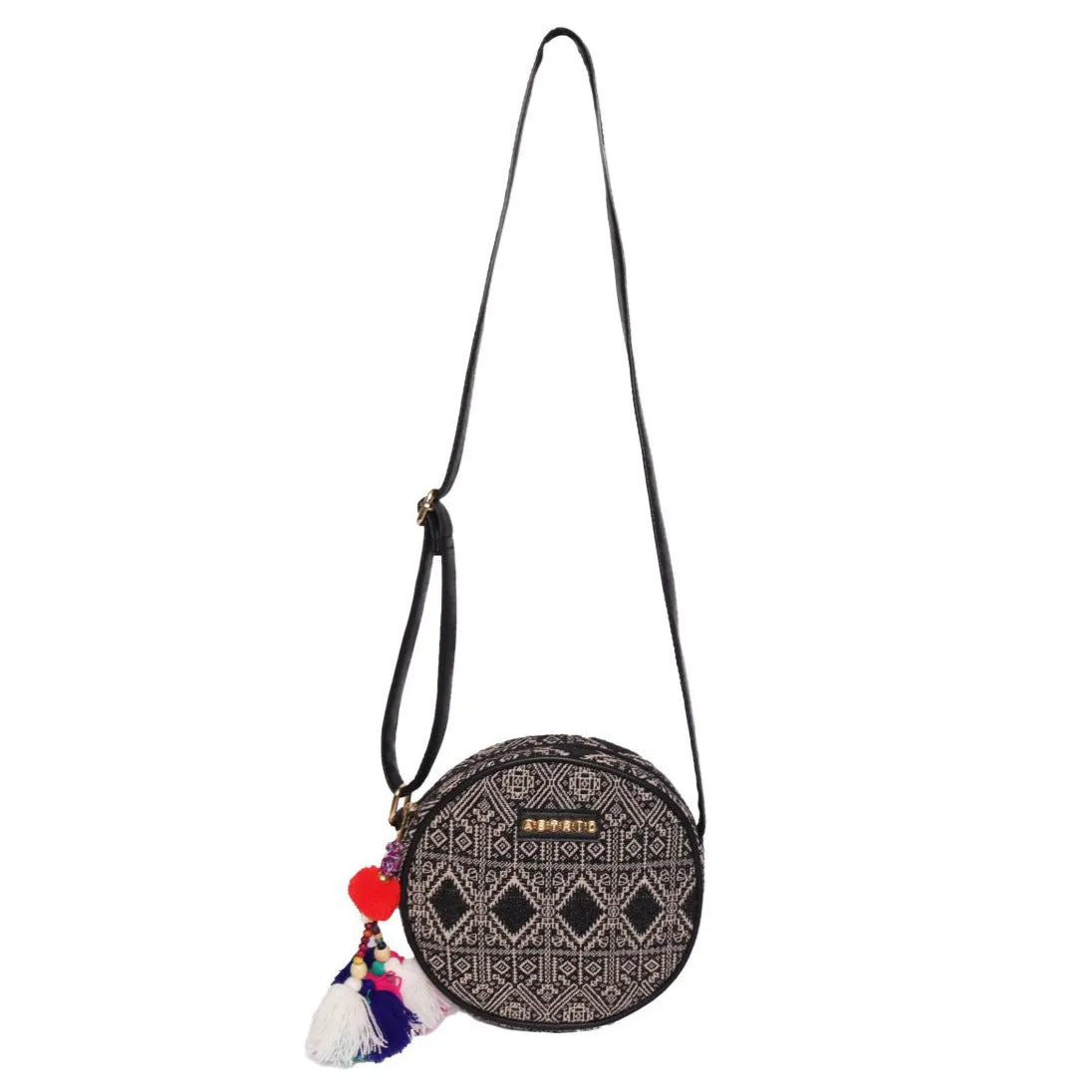 Black Colour Round Sling Bag