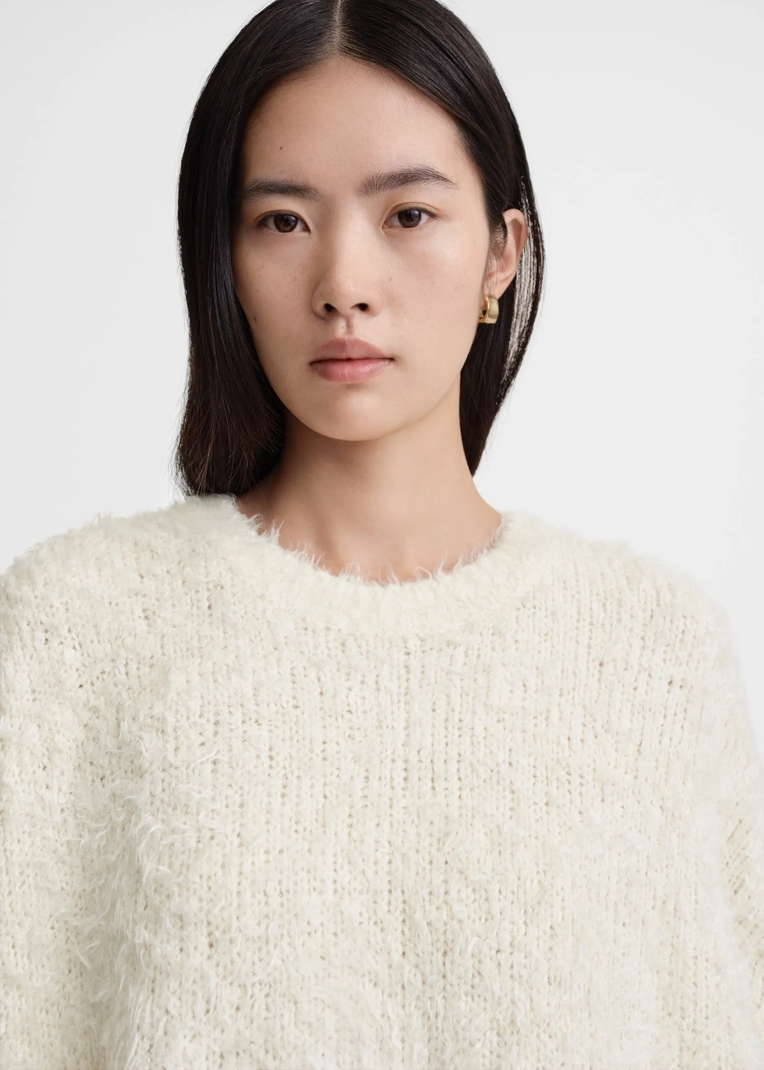 Boxy silk knit cream