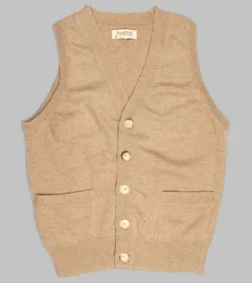 Bryceland's Camelhair Sleeveless Cardigan Natural