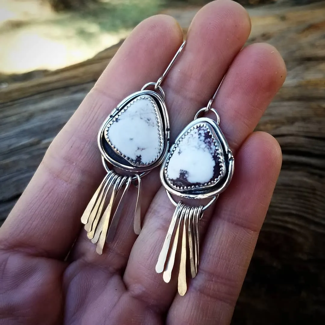 Buffalo Turquoise Fringe Earrings