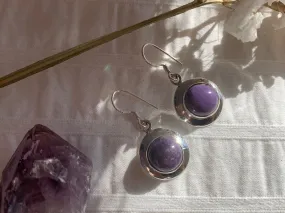 Charoite Medea Earrings - Round