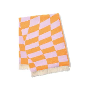 Checker Board Throw S Purple x orange