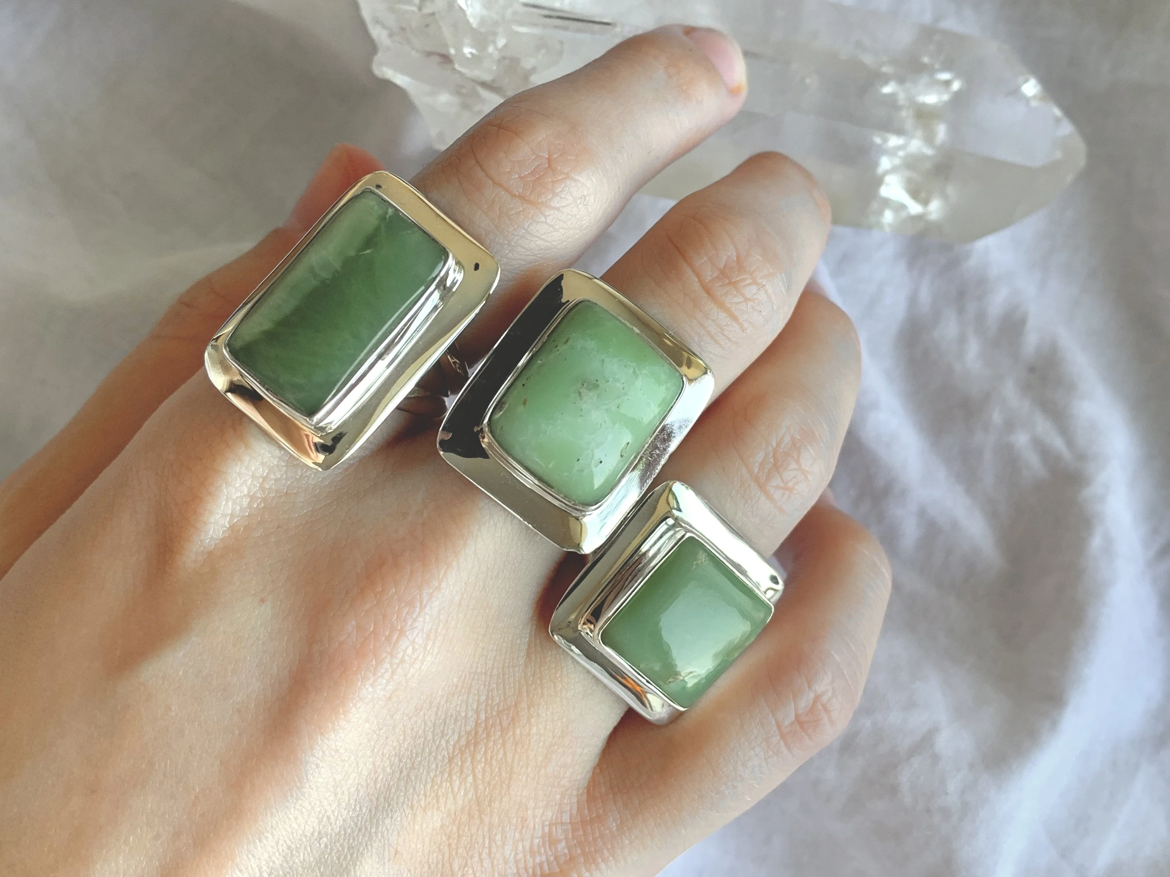 Chrysoprase Medea Ring - Square (US 7.5)