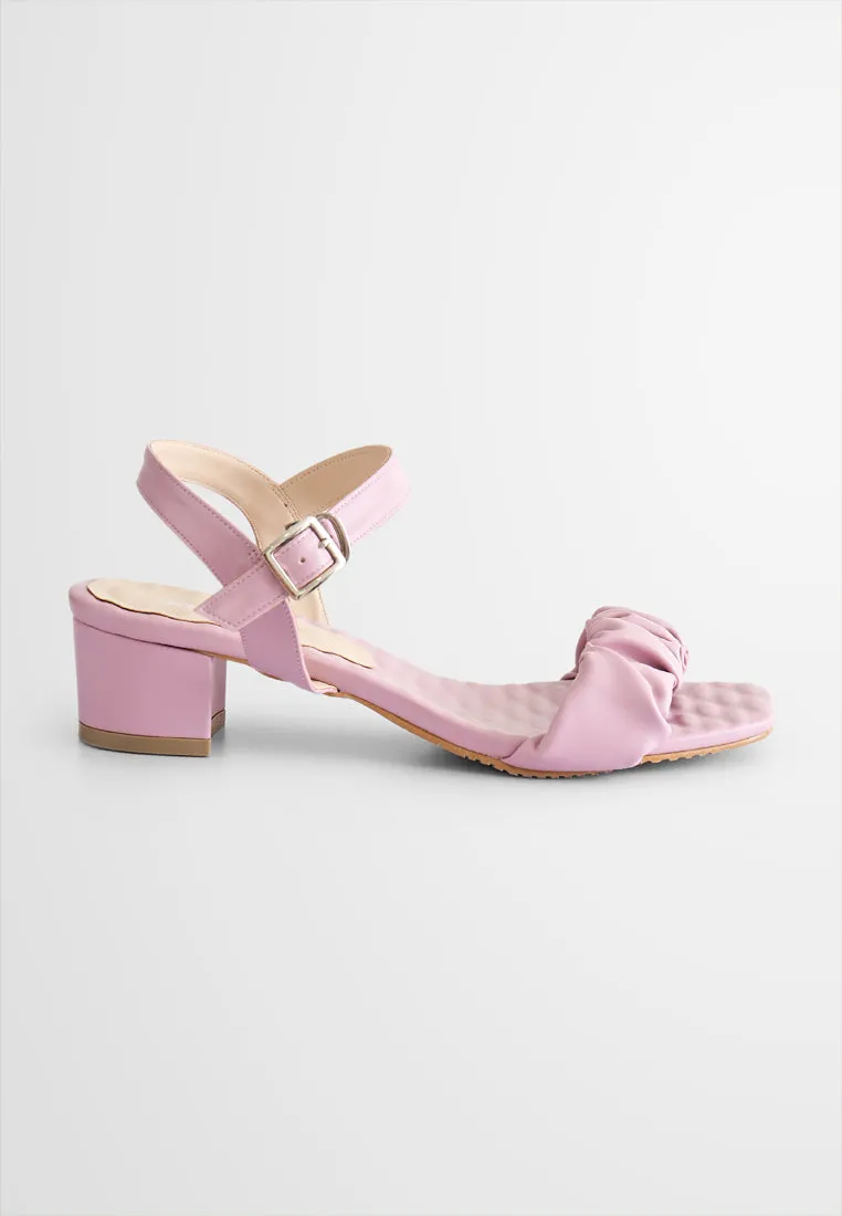 Crisanne Scrunched Easy Wear Strap Heels - Lilac