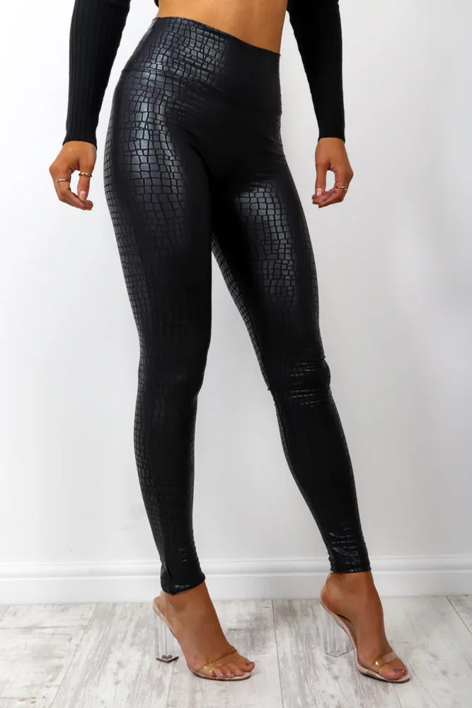 Croc On - Black Croc Leggings