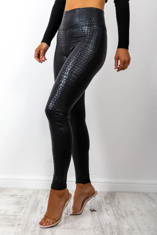 Croc On - Black Croc Leggings