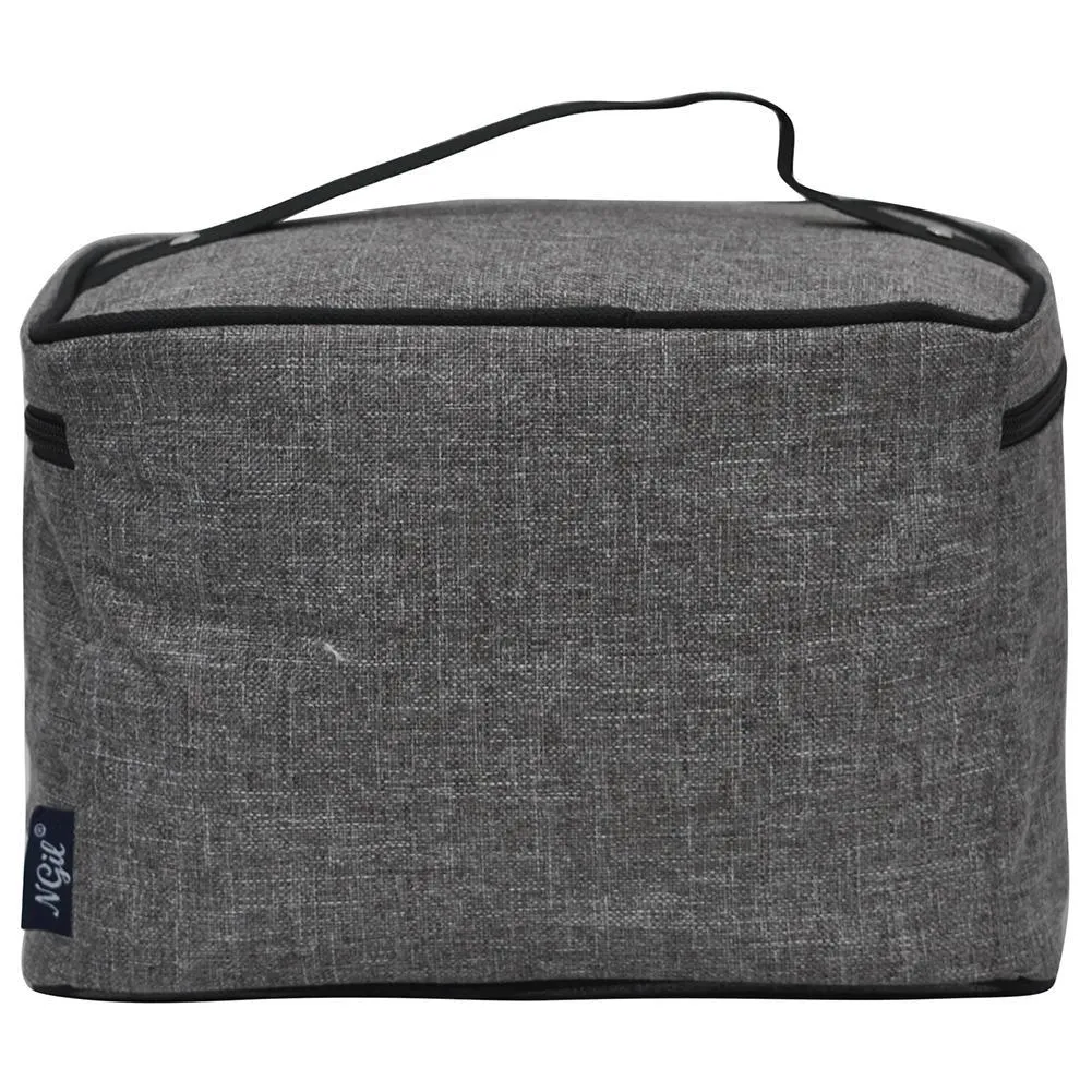 Crosshatch Gray NGIL Large Top Handle Cosmetic Case