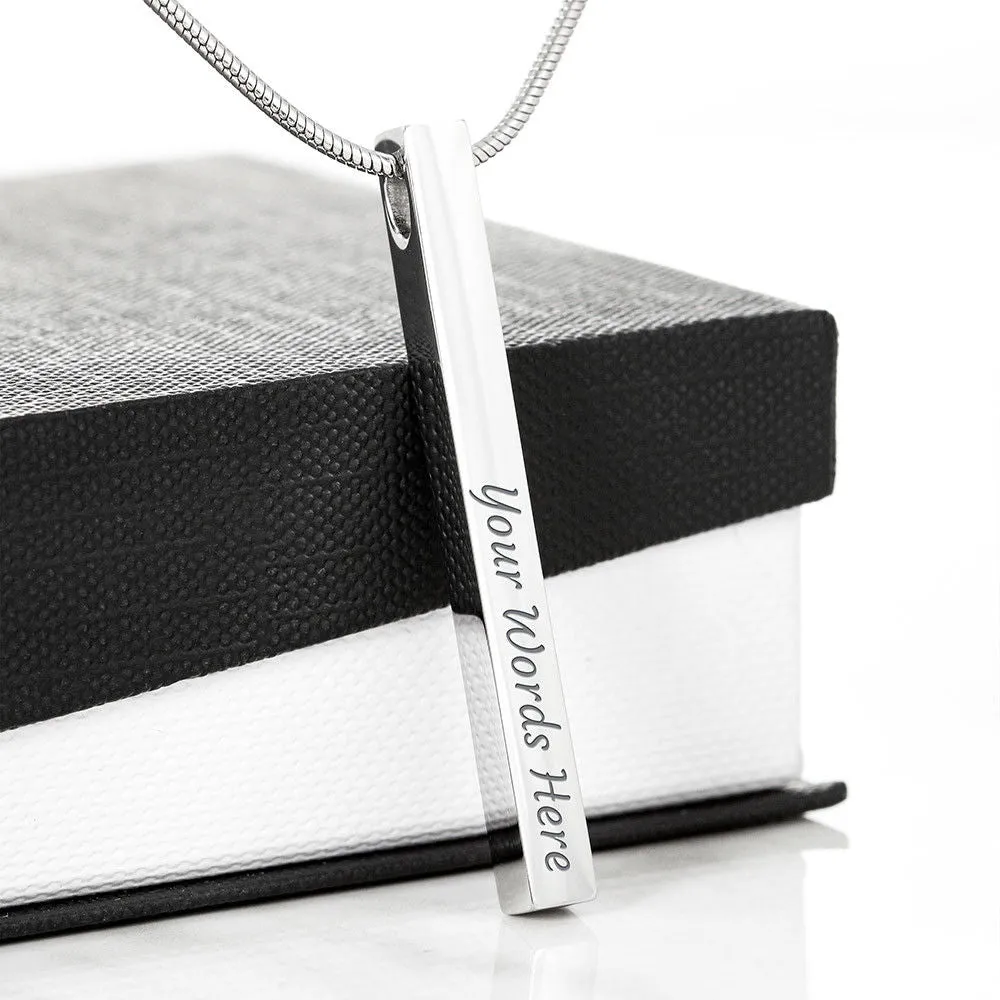 Double Sided Vertical Bar Necklace - Gifts For Mom Mothers Day Gifts