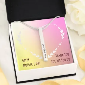 Double Sided Vertical Bar Necklace - Gifts For Mom Mothers Day Gifts