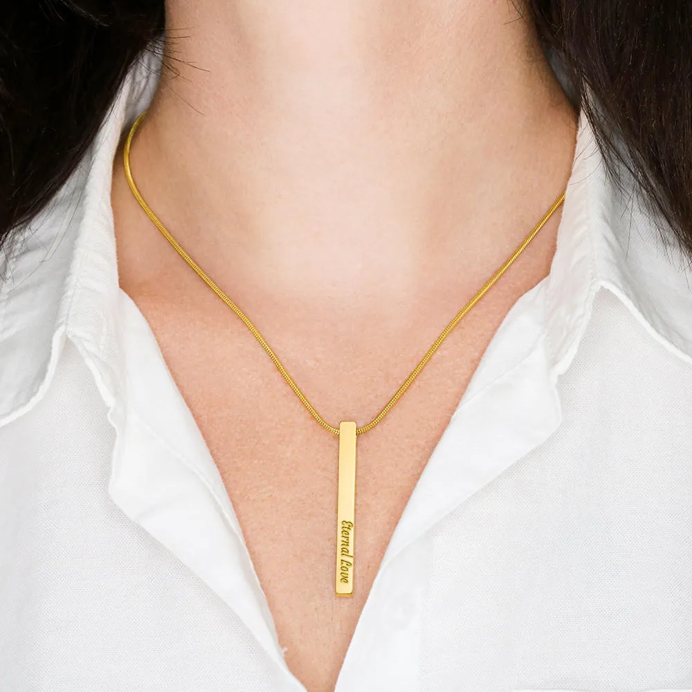 Double Sided Vertical Bar Necklace - Gifts For Mom Mothers Day Gifts