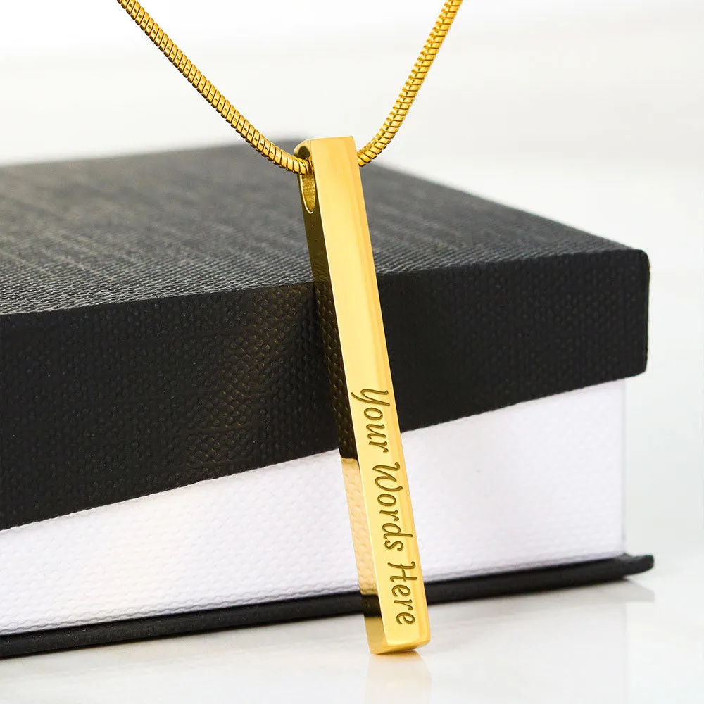 Double Sided Vertical Bar Necklace - Gifts For Mom Mothers Day Gifts