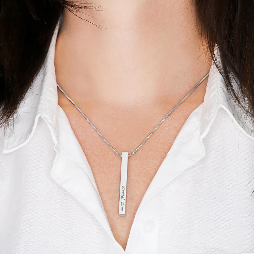 Double Sided Vertical Bar Necklace - Gifts For Mom Mothers Day Gifts