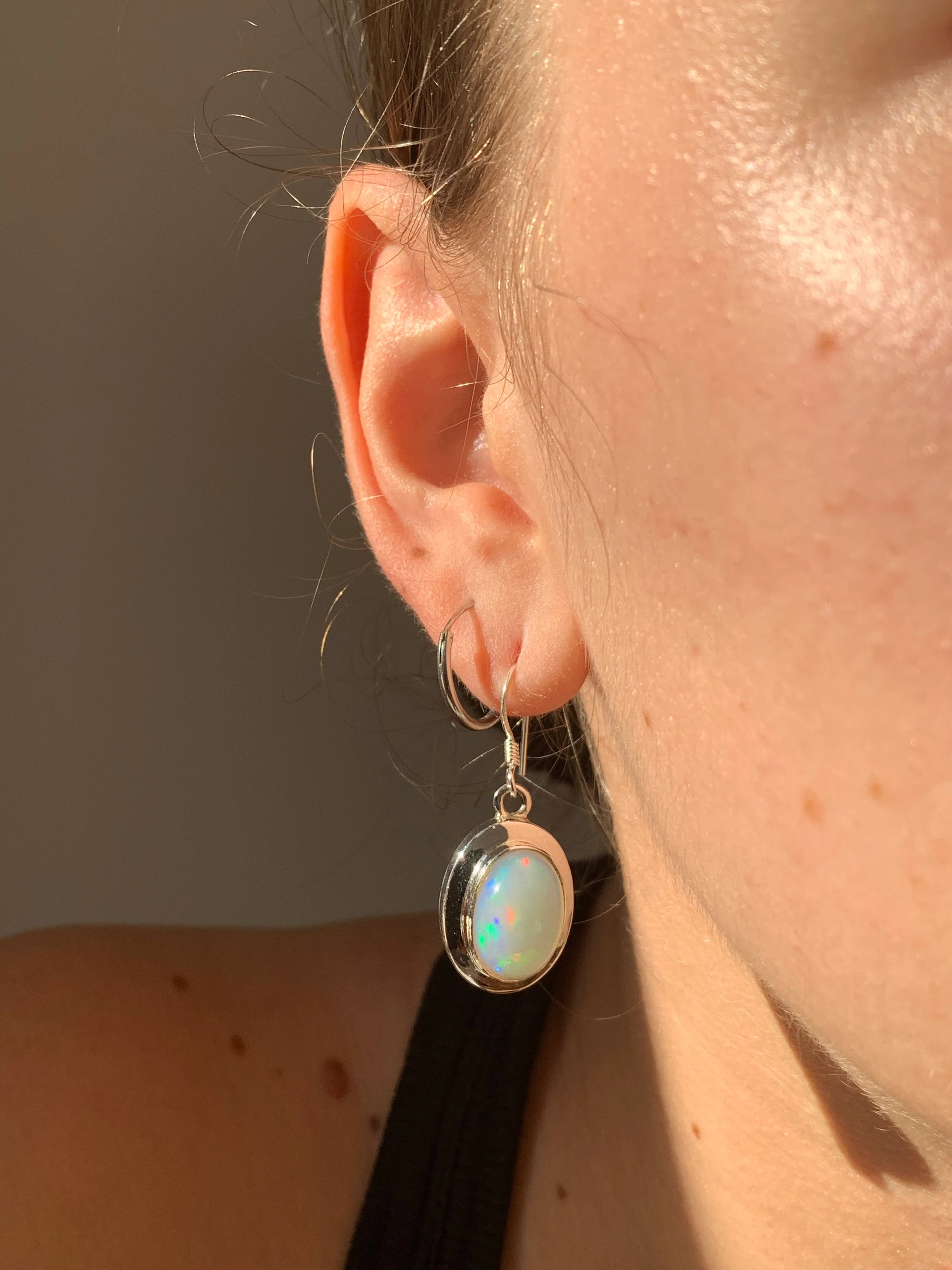 Ethiopian Welo Opal Ansley Earrings - Large Oval