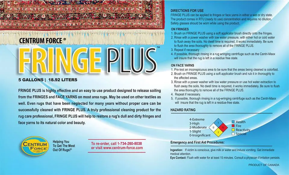 Fringe Plus Fringe & Pile Cleaning Agent - Gel/Paste (1 Pail = 5 Gallons)