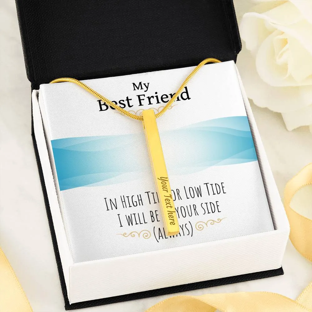 Gifts For Best Friends Custom 4 Sided Stick Bar Necklace