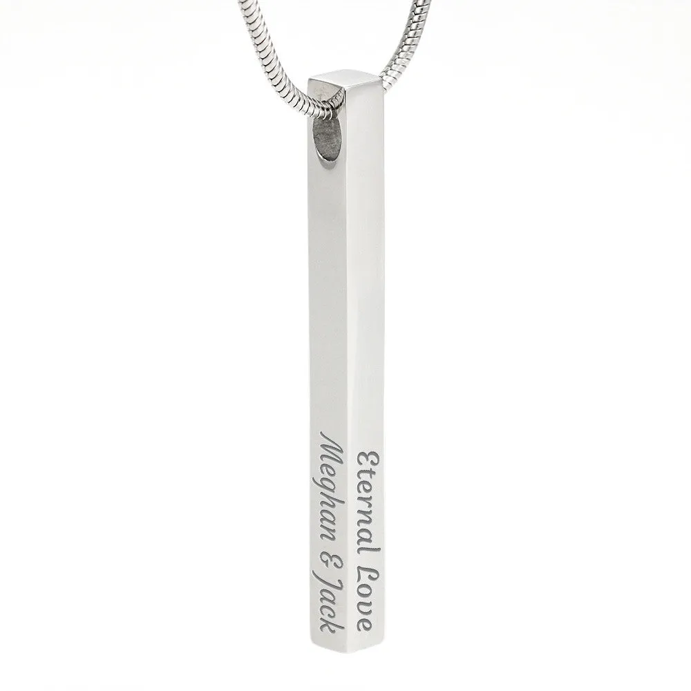 Gifts For Best Friends Custom 4 Sided Stick Bar Necklace