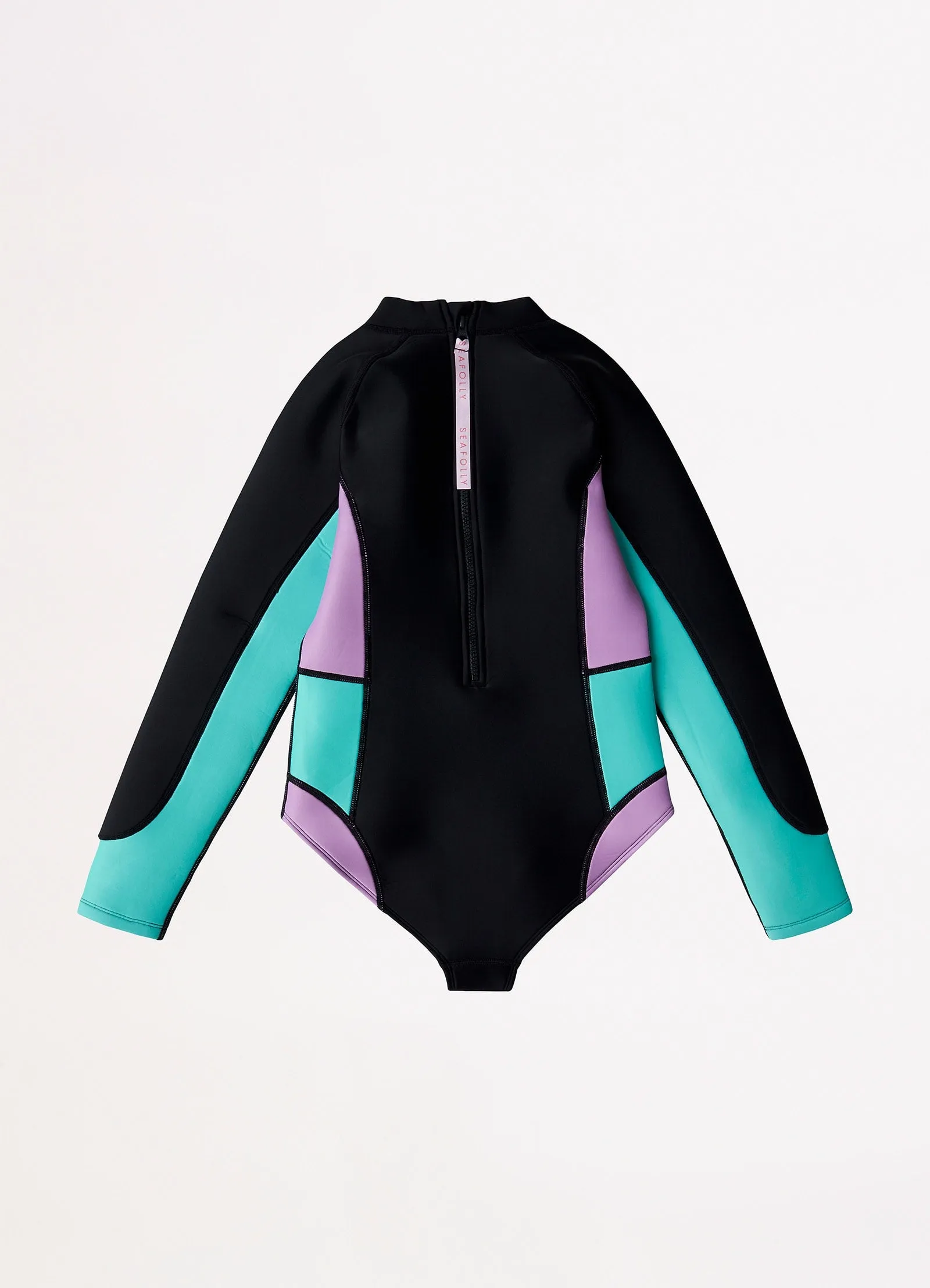 Girls Colour Block Wetsuit  - Black Splice