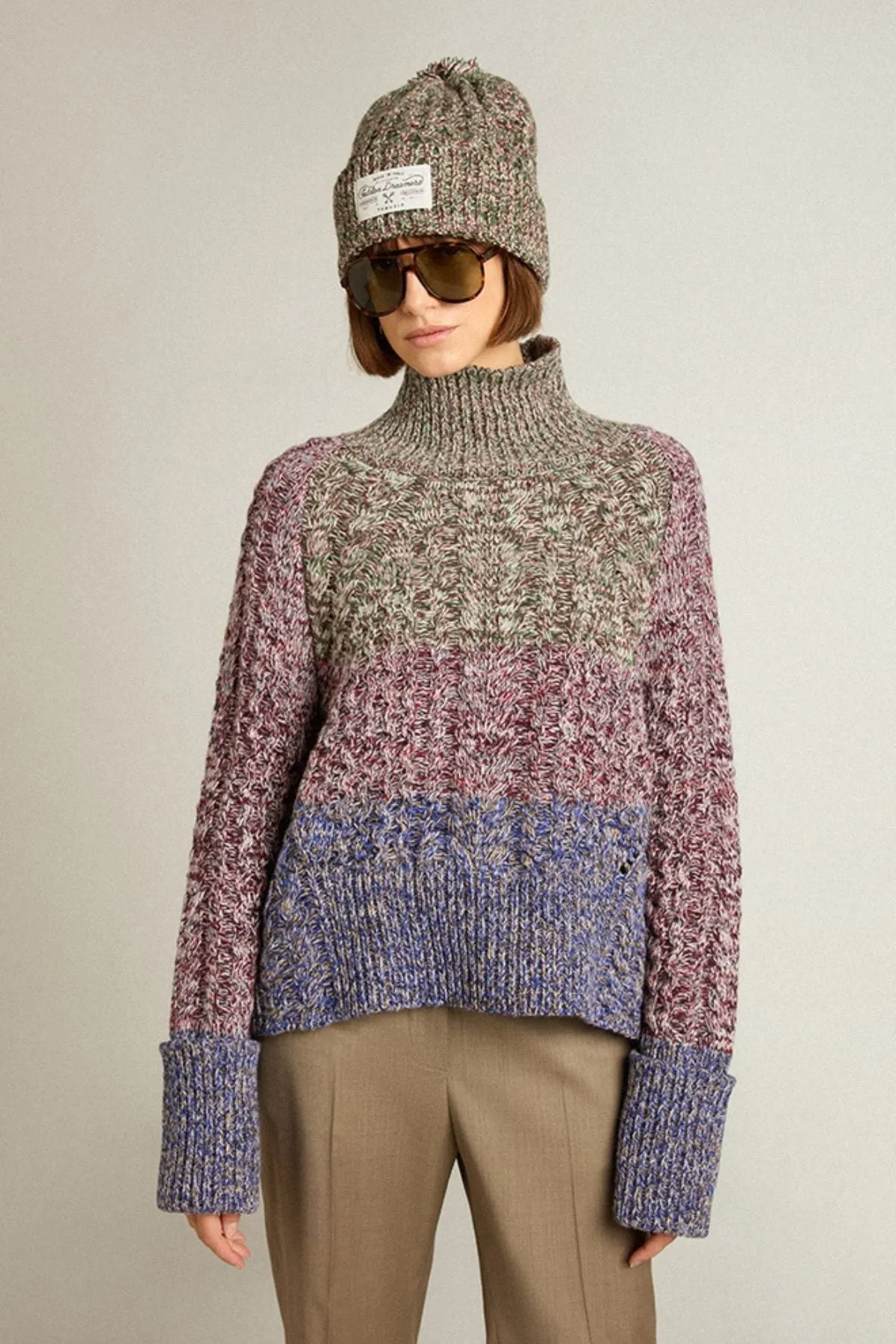 Golden Goose Turtleneck Knit Jumper - Multi/ Green/ Blue