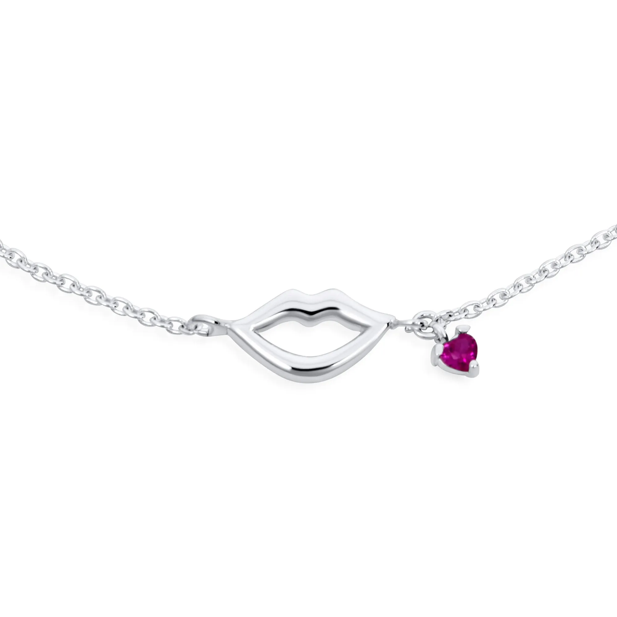 Interlocking Bow Hearts Anklet Ankle Bracelet .925 Sterling Silver