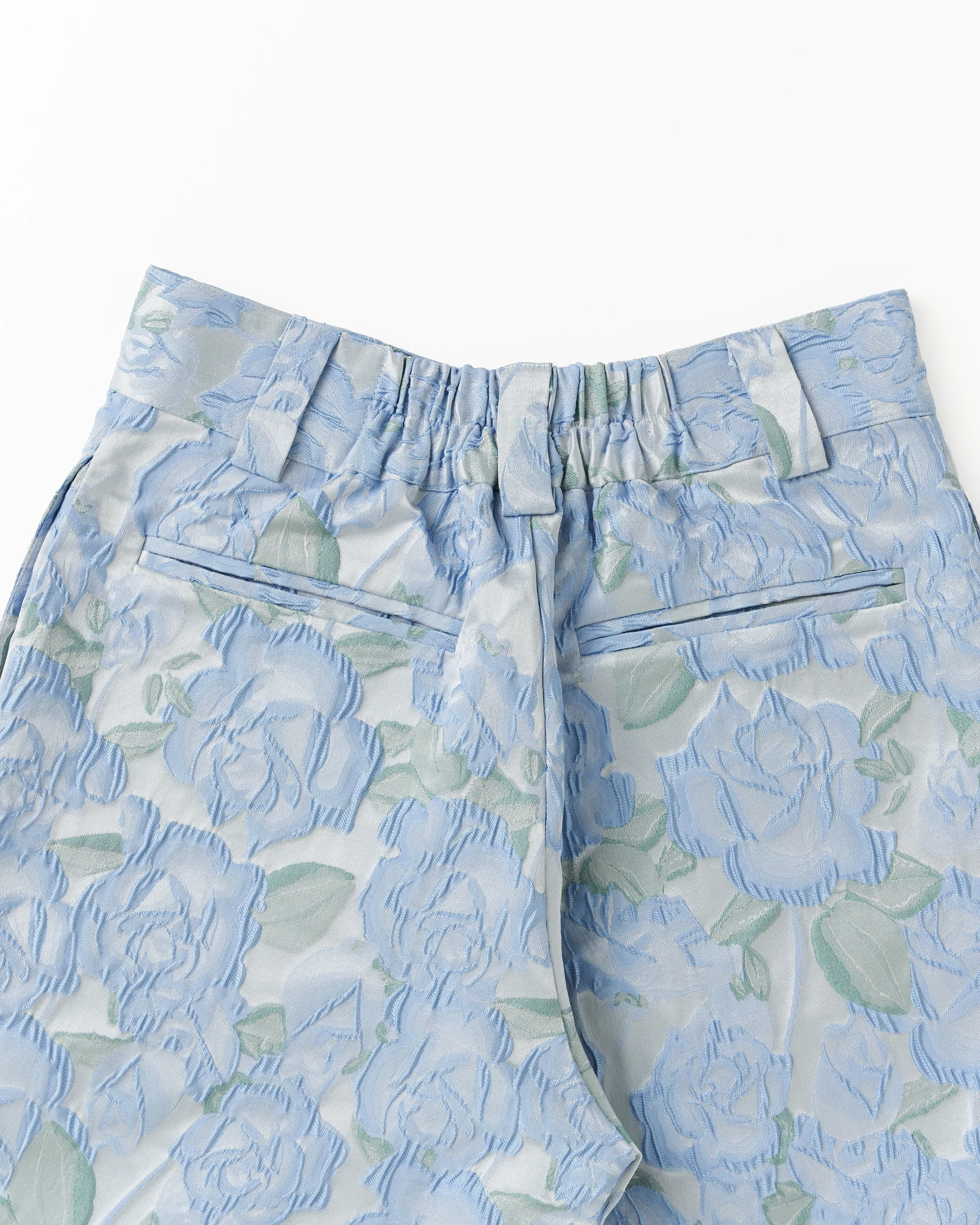 jacquard half flare pants (blue flower)