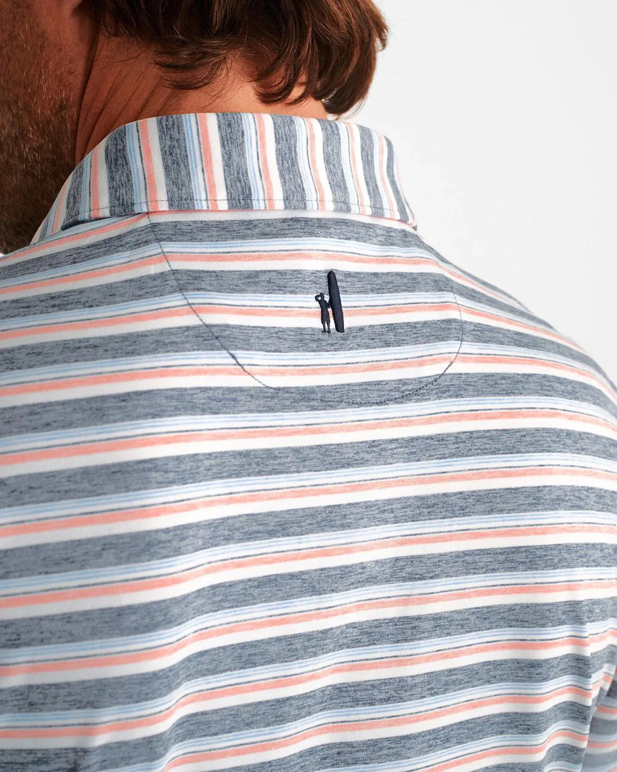 Johnnie-o Crew Striped Jersey Performance Polo