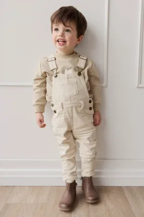 Jordie Overall - Fine Stripe Biscuit/Cloud