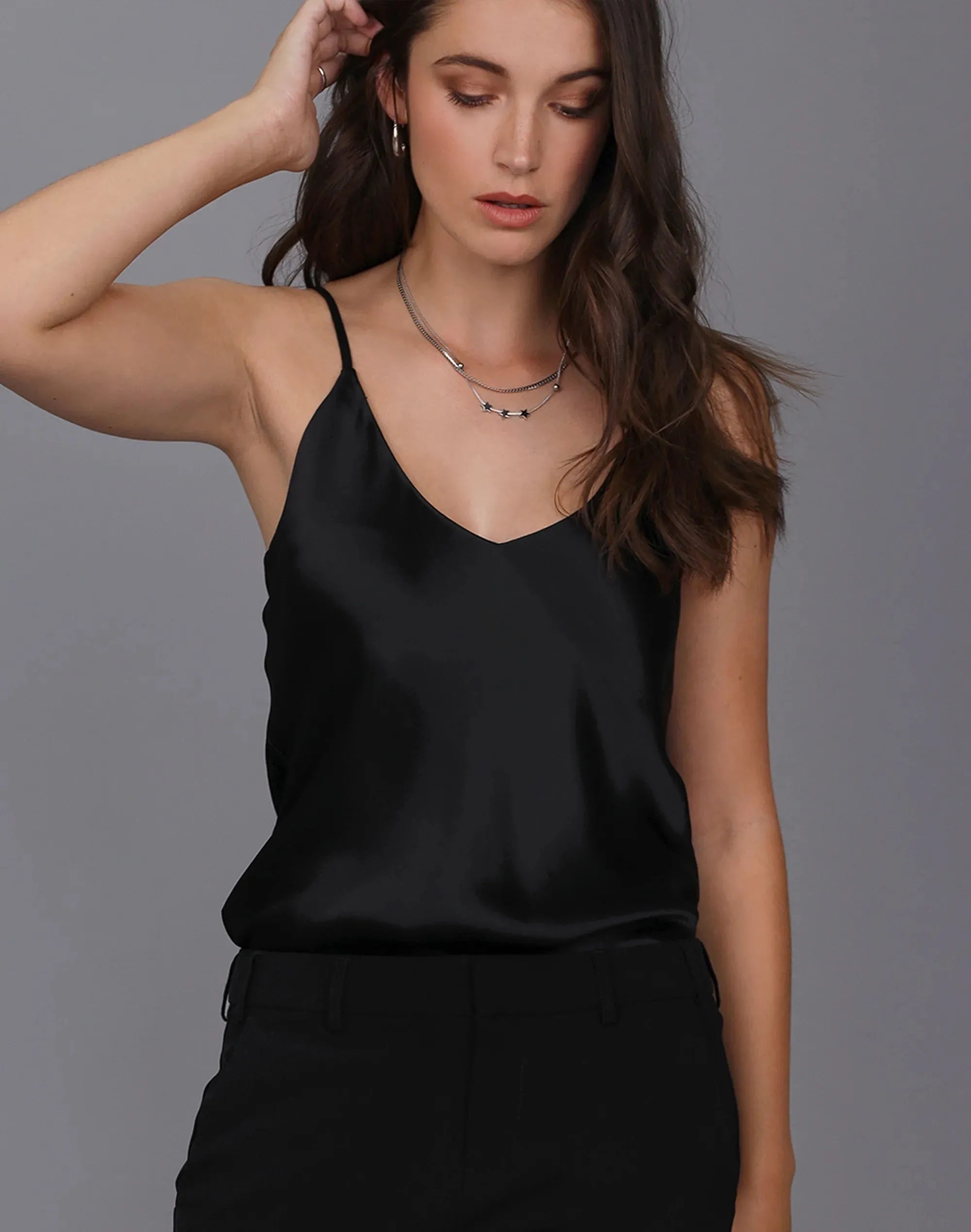 Liquid Satin Cami Black