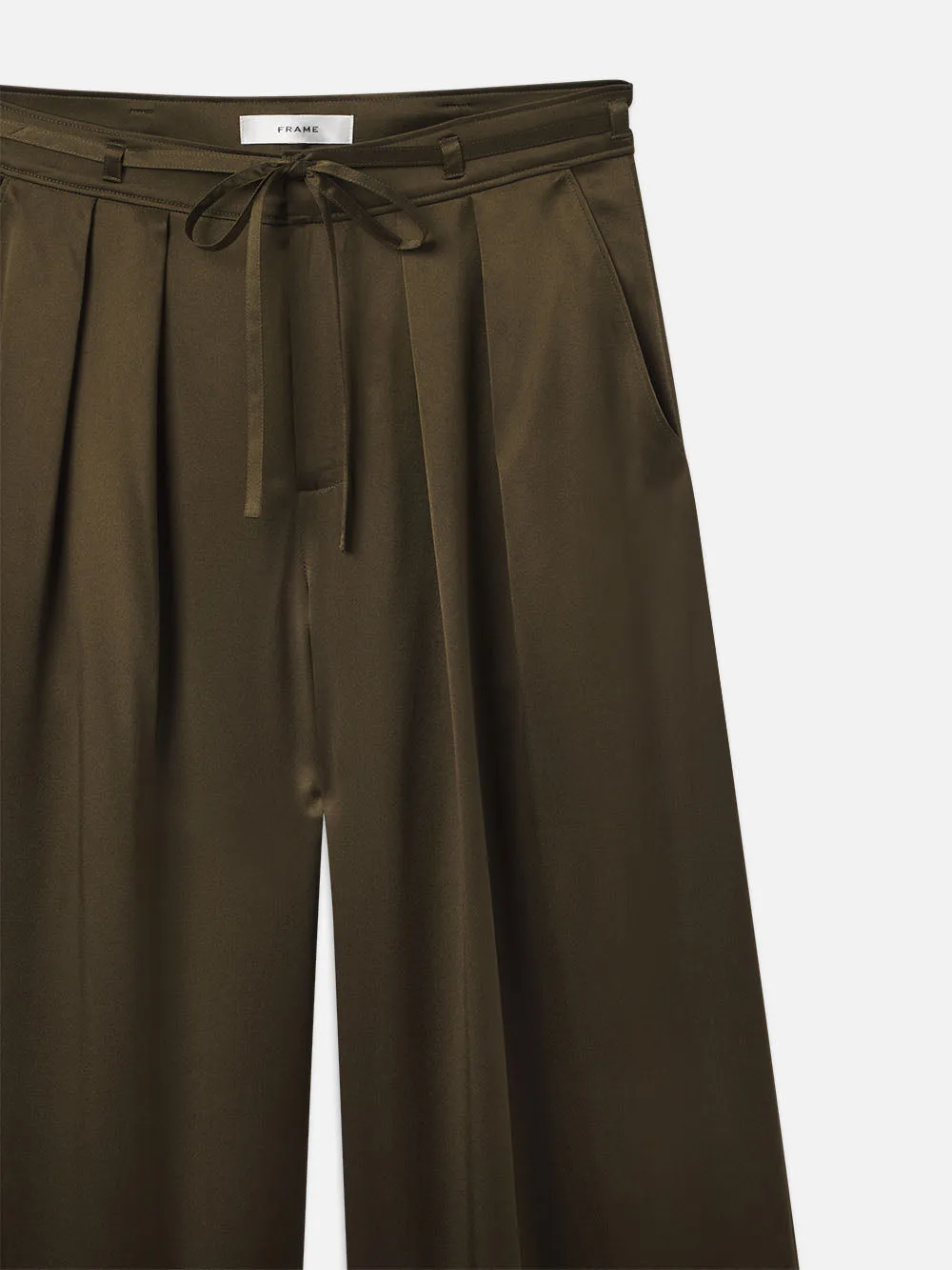 Long Silk Trouser -- Rich Military