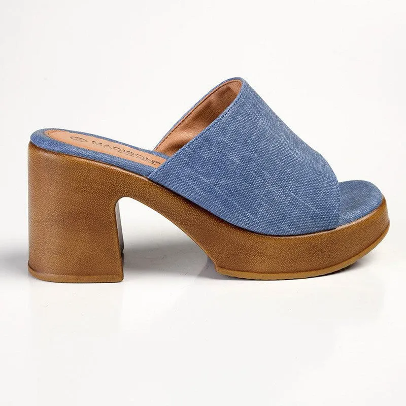 Madison Harmony Slip On Mule Sandal - Light Denim