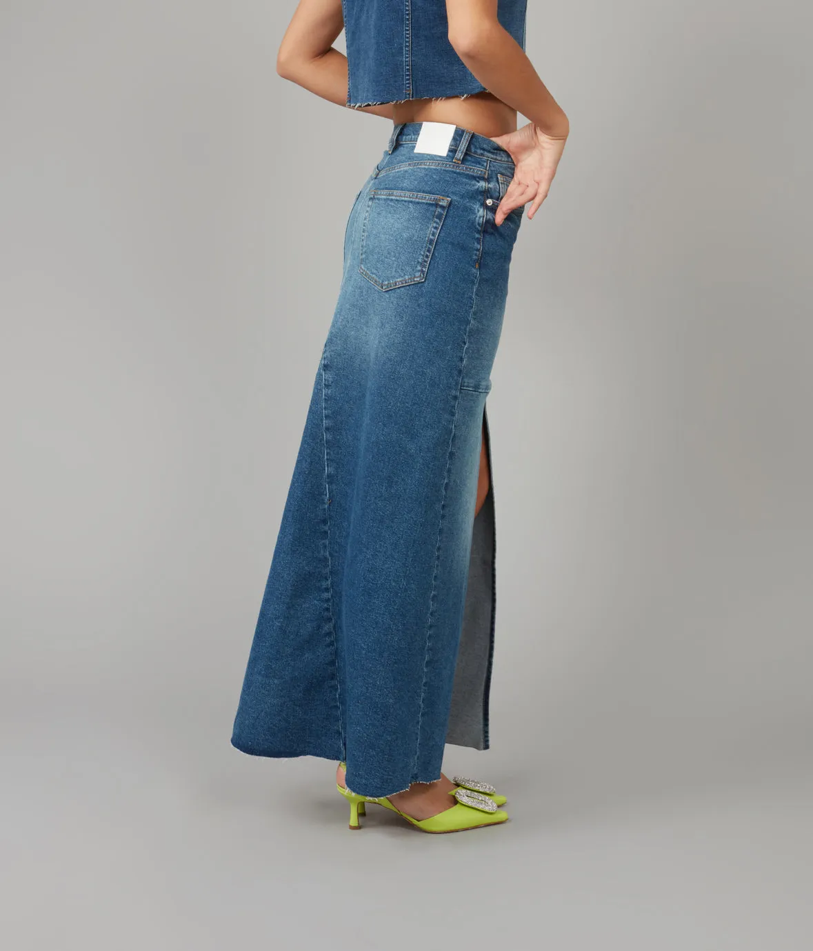 MADLYN-TLT High Rise Maxi Skirt