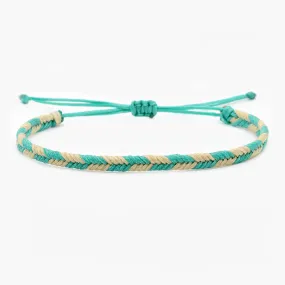 Mini Braided "Java" Bracelet (Cream/Turquoise)