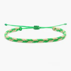 Mini Braided "Java" Bracelet (Light Green/Cream)