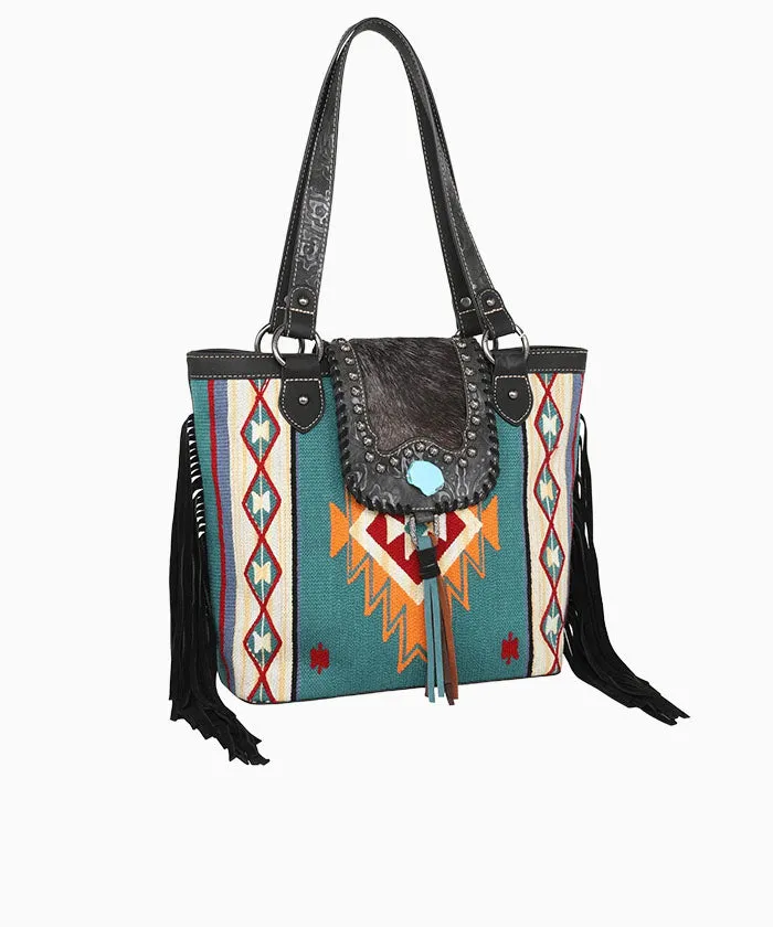 Montana West Hair-On Cowhide Aztec Tapestry Concealed Carry Tote